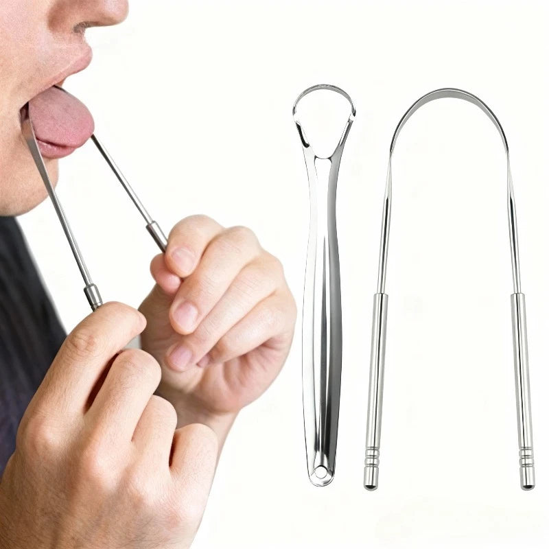 2Pcs Tongue Scrapper Set For Fresh Breath