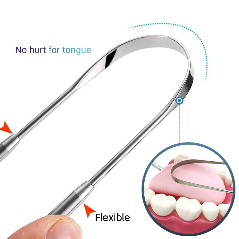 2Pcs Tongue Scrapper Set For Fresh Breath