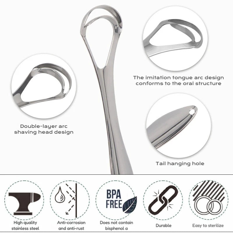 2Pcs Tongue Scrapper Set For Fresh Breath